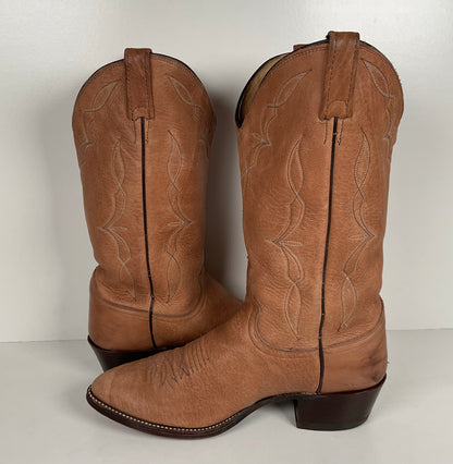 Vintage Dan Post Elk Skin Cowboy Boots | USA Made | Men’s 9.5 D