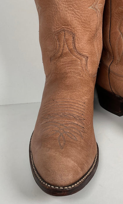 Vintage Dan Post Elk Skin Cowboy Boots | USA Made | Men’s 9.5 D