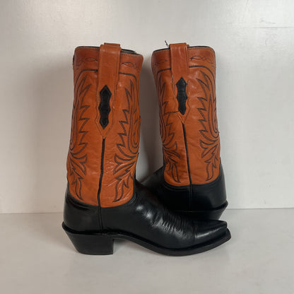 Lucchese 1883 Leather Cowgirl Boots 6.5 B Stitched Rust Brown