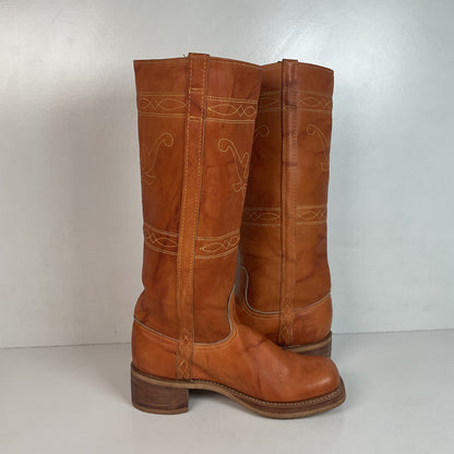 Vintage Women’s Longhorn Campus Boots 8 M USA Made Chunky