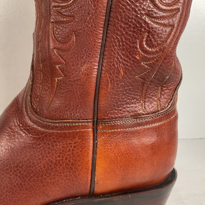 Lucchese Classics Handmade Cowboy Boots 12 EE Brown Bison Hide