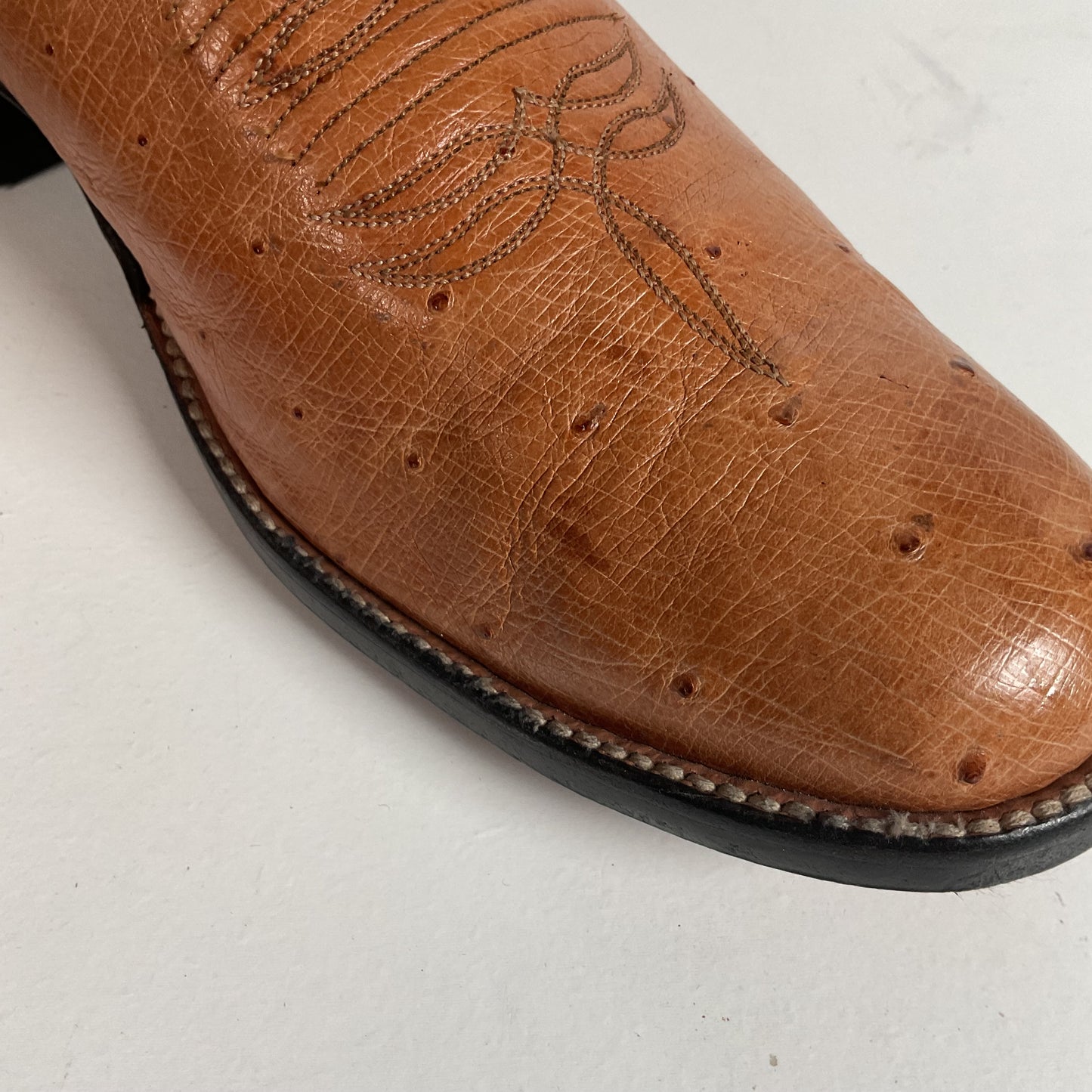 Rios Of Mercedes Smooth Ostrich Cowboy Boots 13 B Exotic USA Made