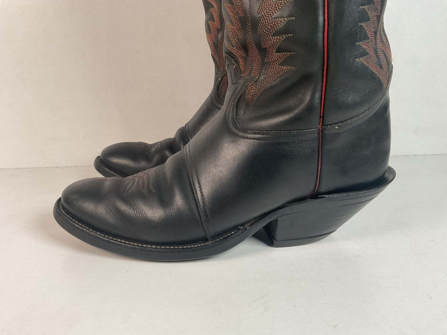 Vintage Tony Lama Tall Buckaroo Boots 11 D Thick Hide