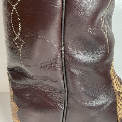 Vintage Justin Front Cut Python Cowboy Boots | USA Made | Triad Snakeskin | Men’s 9.5 D