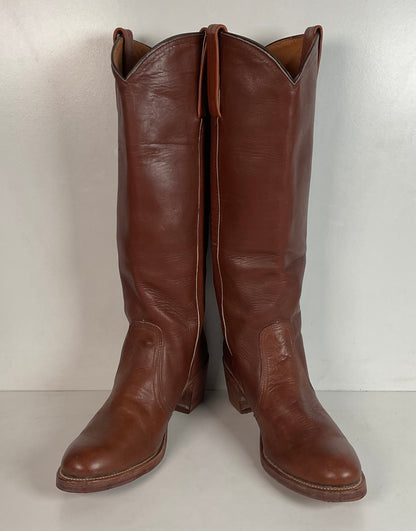 Vintage Frye Sabrina Tall Campus Riding Boots 9 B USA Made Chunky