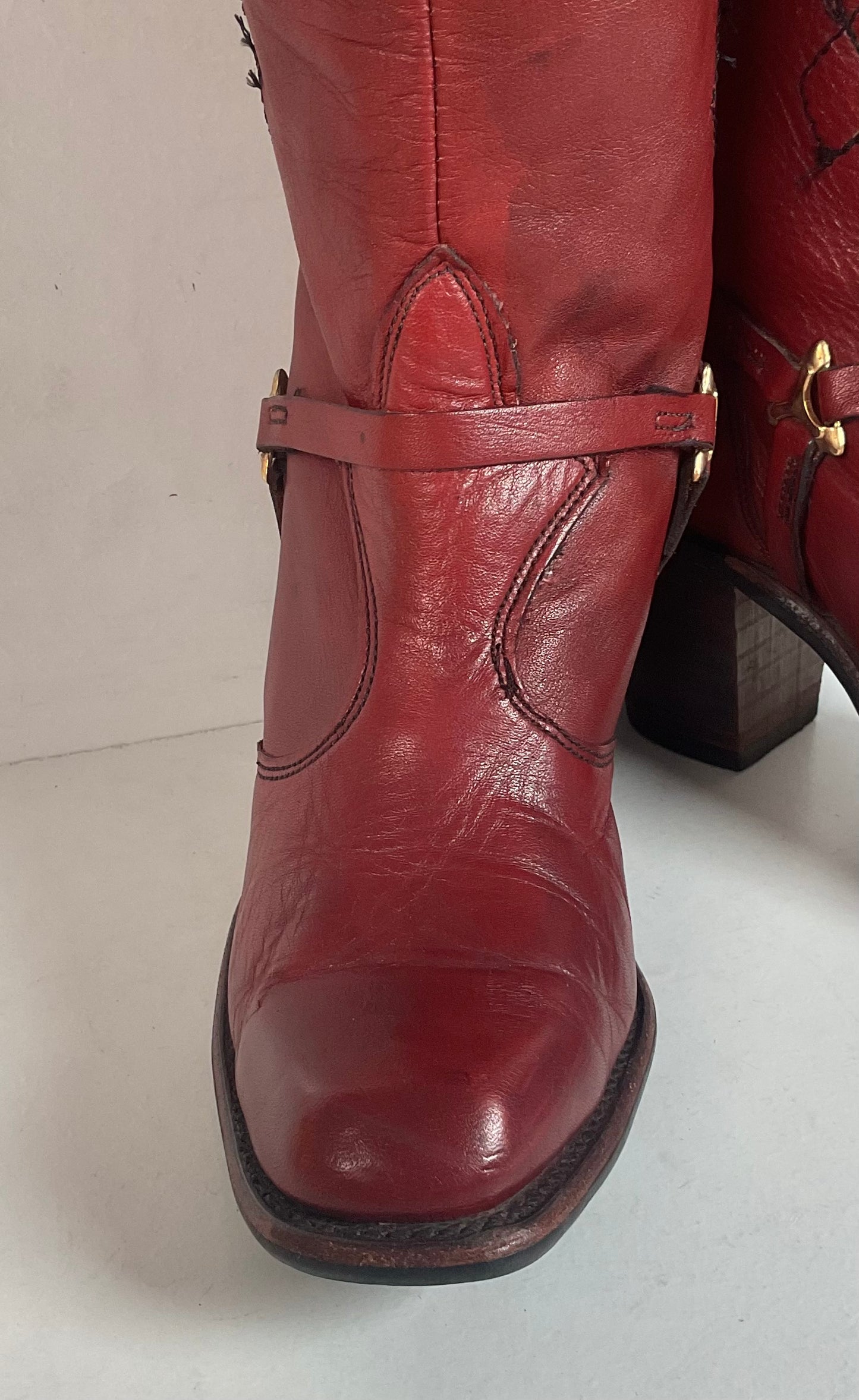 Vintage Wrangler Women’s Tall Harness Boots 7 M USA Made