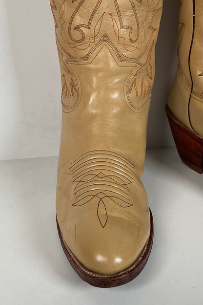 Vintage Siete Leguas Cowboy Boots | 1970s | Blonde Calfskin | Men’s 10 EE