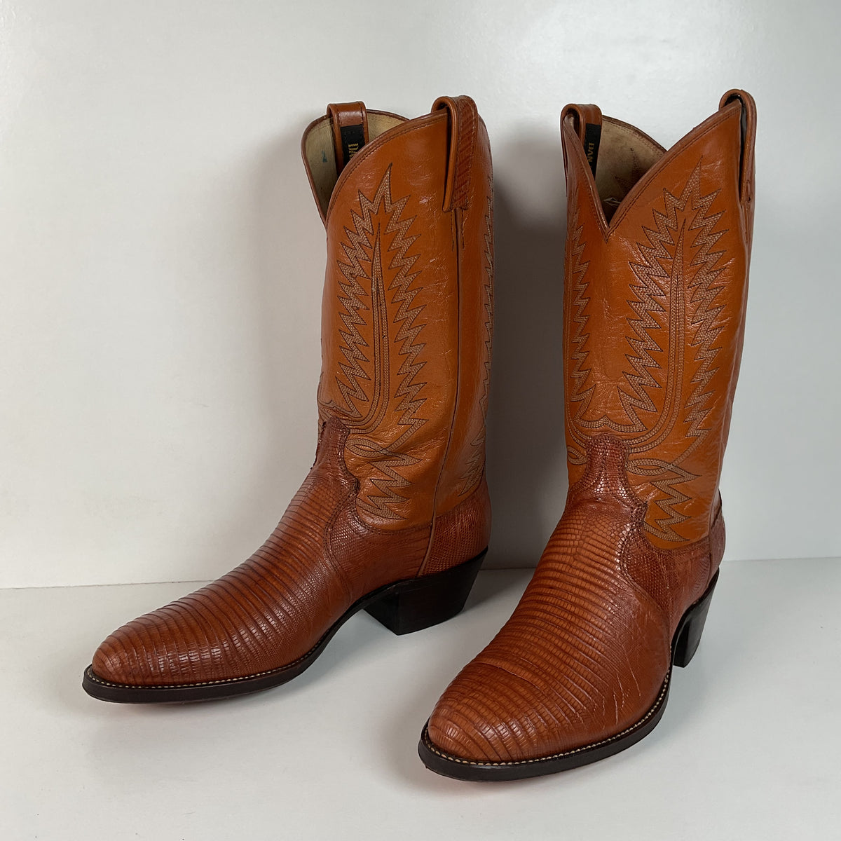 Vintage Dan Post Teju Lizard Cowboy Boots | Peanut Brittle | Men’s 10 D