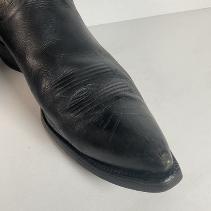 1950s Tony Lama Cowboy Boots | Black | Distressed | Men’s 9.5