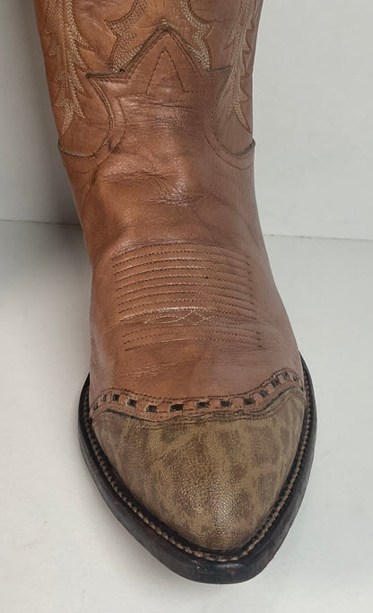 Vintage Tony Lama Elephant Wingtip Cowboy Boots | Gold Label | Exotic | Men’s 9 EE