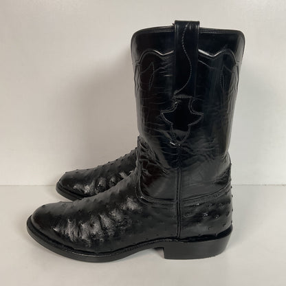 Recrafted Lucchese Classics Handmade Ostrich Quill Roper Boots 8.5 D Exotic