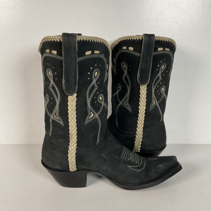 Liberty Handmade Cowgirl Boots | Nubuck Suede | Braided | Women’s 8 B