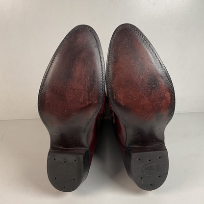 Vintage Nocona Legacy Cowboy Boots 9.5 E Burgundy Calf USA Made