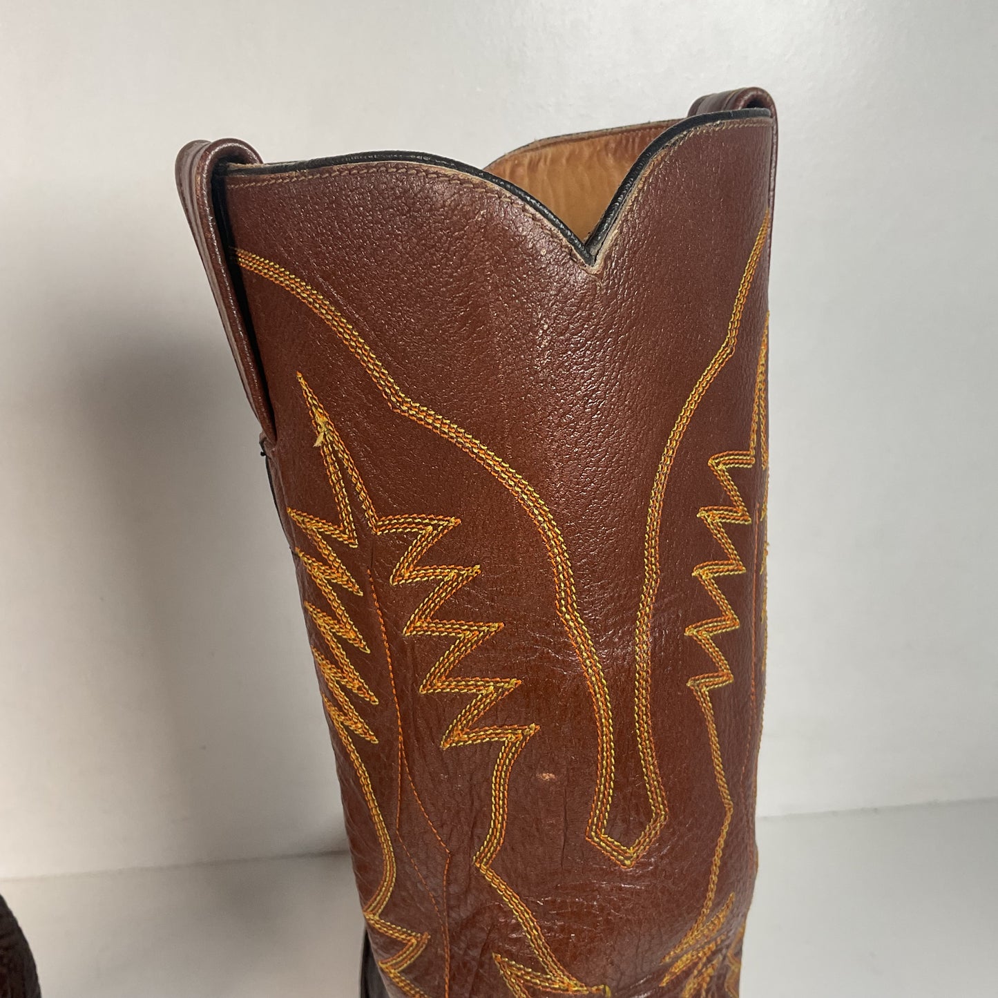 Vintage Brown Shark Skin Cowboy Boots 10 D Exotic
