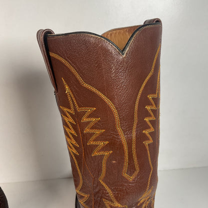 Vintage Brown Shark Skin Cowboy Boots 10 D Exotic