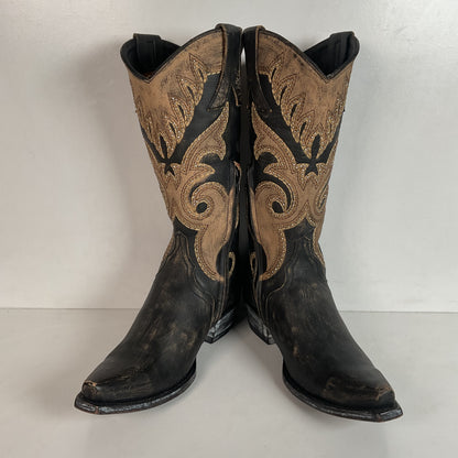 Old Gringo Western Zipper Boots 8 B Cowgirl Tooled Overlay