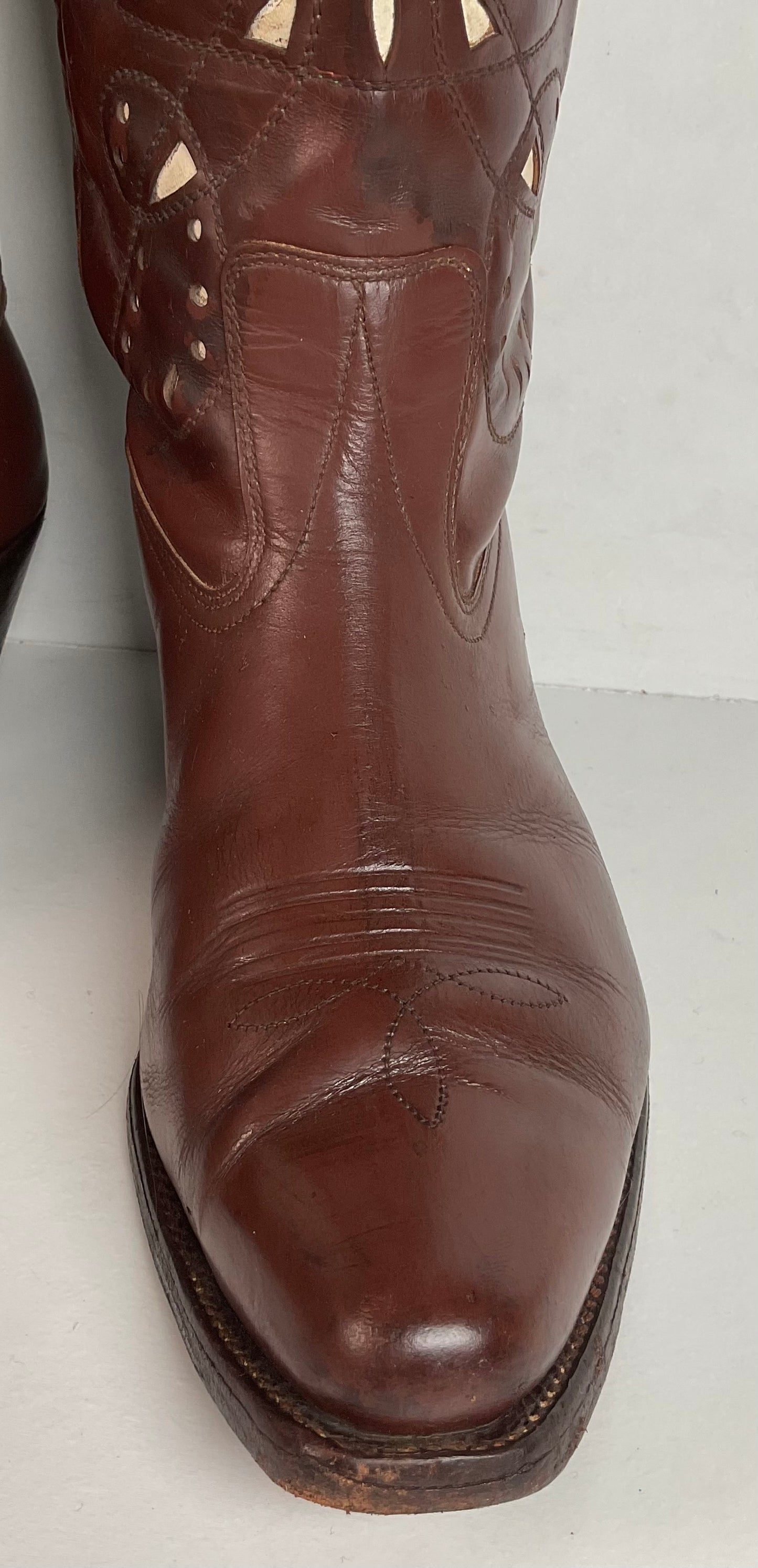 1940s Men’s Goding Pee Wee Cowboy Boots 10.5 D Butterfly Inlay