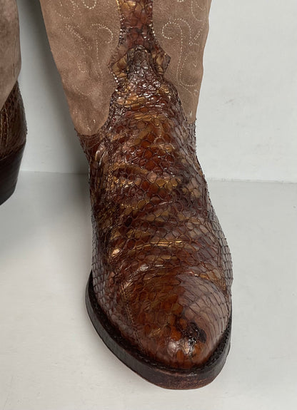 Vintage Dan Post Anaconda Cowgirl Boots | Metallic | USA Made | Women’s 7.5 M