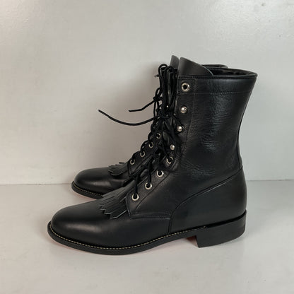 Justin Women’s Kiltie Packer Boots 8 B USA Made Lace Up