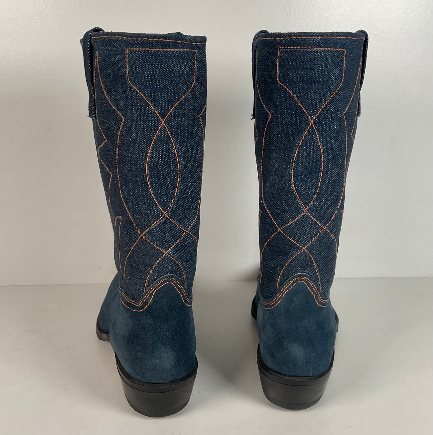 Vintage Blue Jean Denim Cowboy Boots | USA Made | 1970s | Men’s 11 D