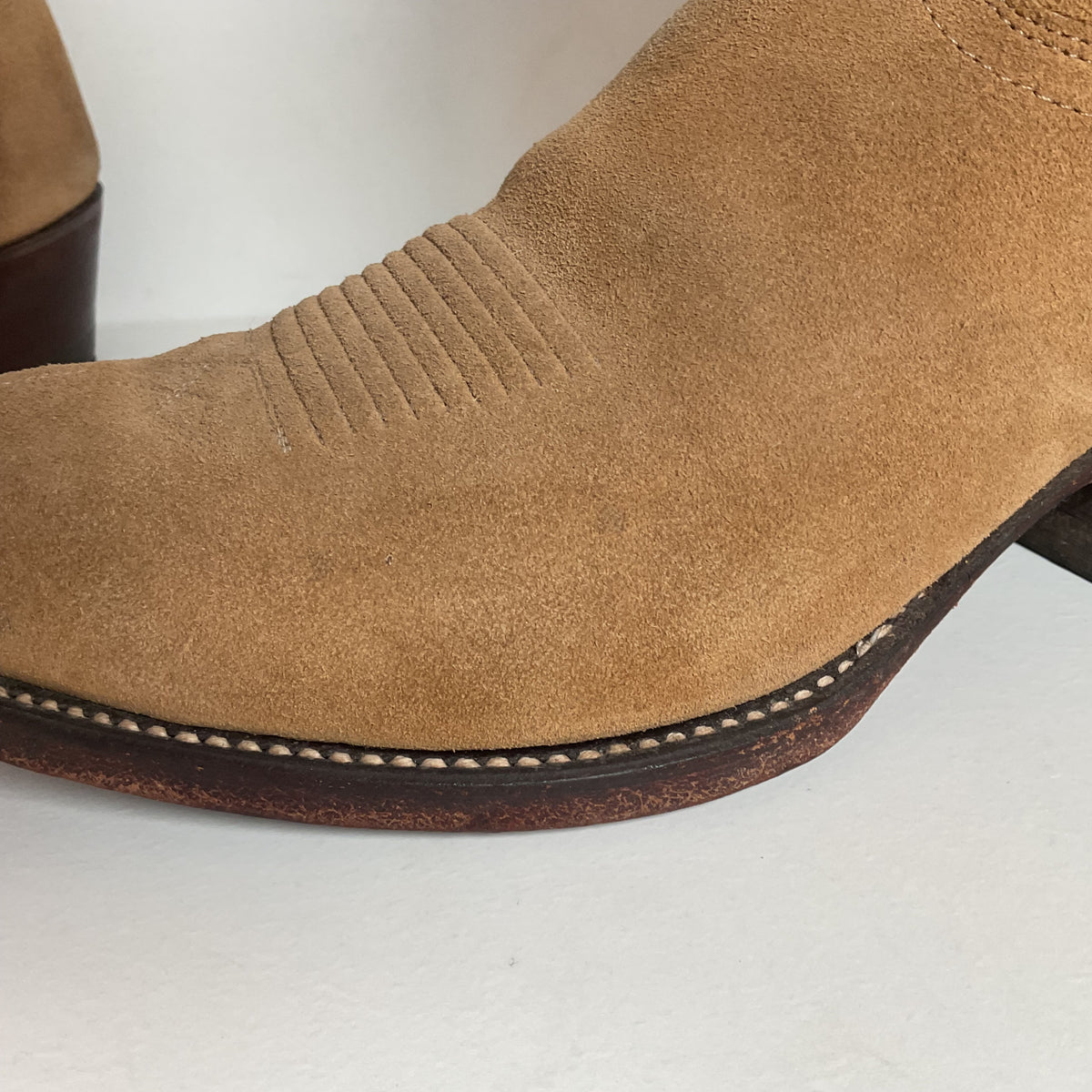 Vintage J. Chisholm Cowboy Boots | Full Suede Rough Out | USA Made | Men’s 9 D