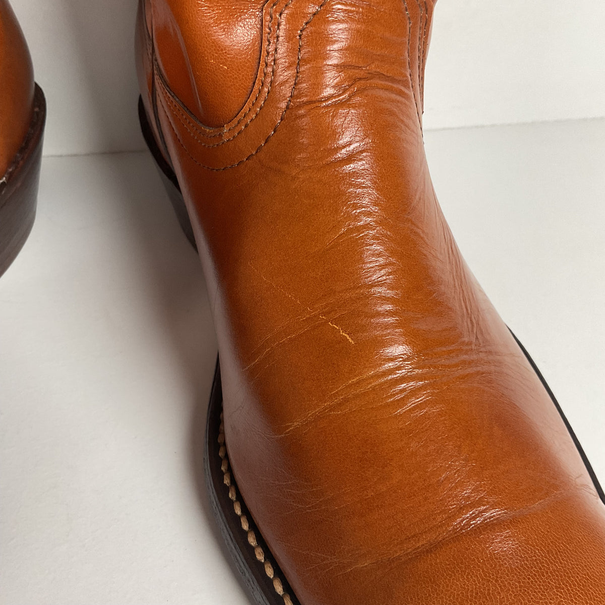 Vintage Frye Cowboy Boots | Burnished Brown Calf | French Toe | Men’s 10.5 D