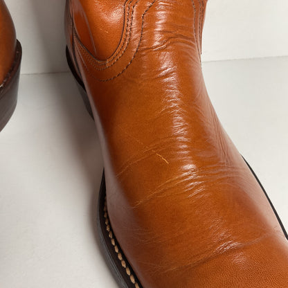 Vintage Frye Cowboy Boots | Burnished Brown Calf | French Toe | Men’s 10.5 D