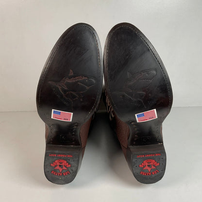 Los Altos Shark Skin Cowboy Boots | Exotic | Brown | Men’s 10 D