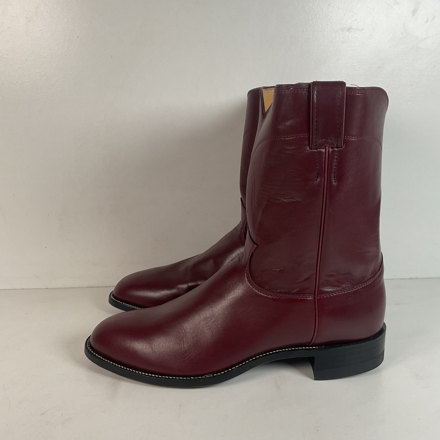 Justin Burgundy Calf Roper Boots 13 D USA Made