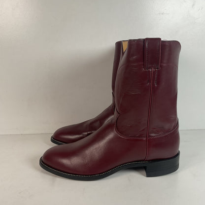Justin Burgundy Calf Roper Boots 13 D USA Made