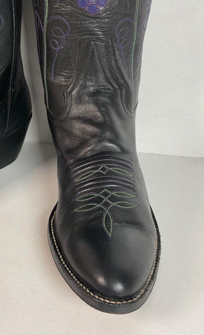 Vintage Rocky Carroll Grape Vine Cowgirl Boots 7 Custom Made