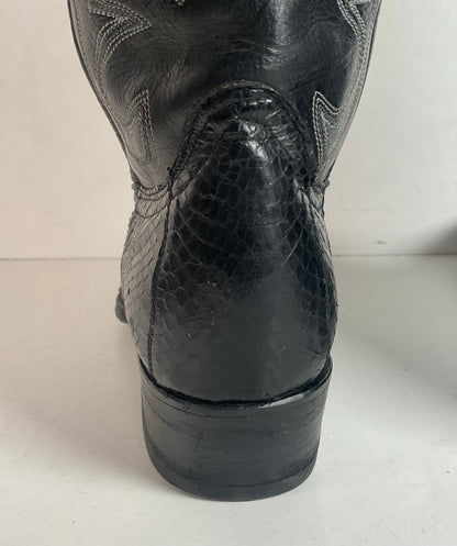 Exotic Black Cobra Snakeskin Cowboy Boots Mexico 28.5 E | US Men’s 10.5