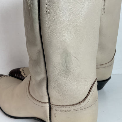Vintage 1960s Cowtown Lizard Wingtip Cowboy Boots Men’s 8.5 A | Women’s 10