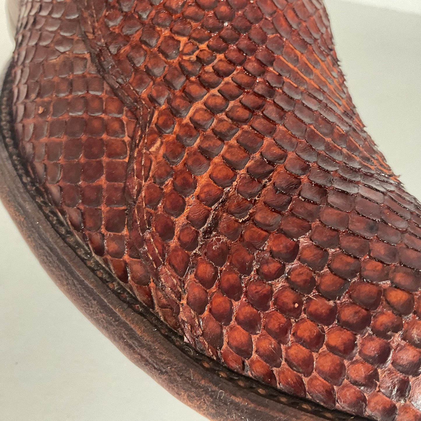 Tony Lama Anaconda Cowboy Boots | Exotic Snakeskin | Thrashed | Gold Label | 9.5