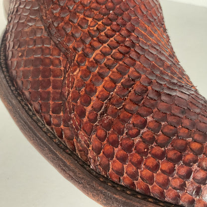 Tony Lama Anaconda Cowboy Boots | Exotic Snakeskin | Thrashed | Gold Label | 9.5