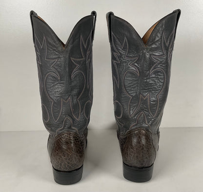 Vintage Exotic Cowboy Boots | Pre Ban | Grey | Wide | Men’s 10
