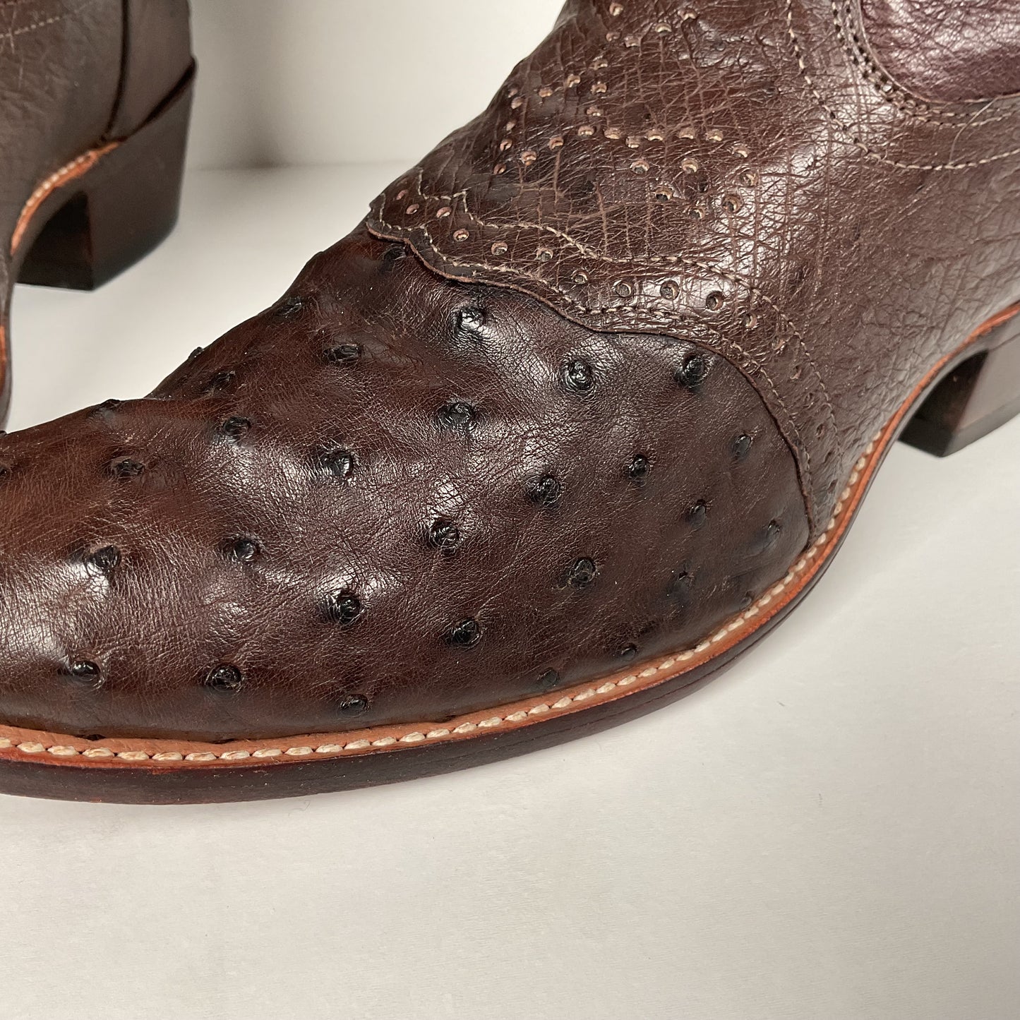 J. Chisholm Full Ostrich Quill Roper Boots | Exotic | USA Made | Men’s 10 D