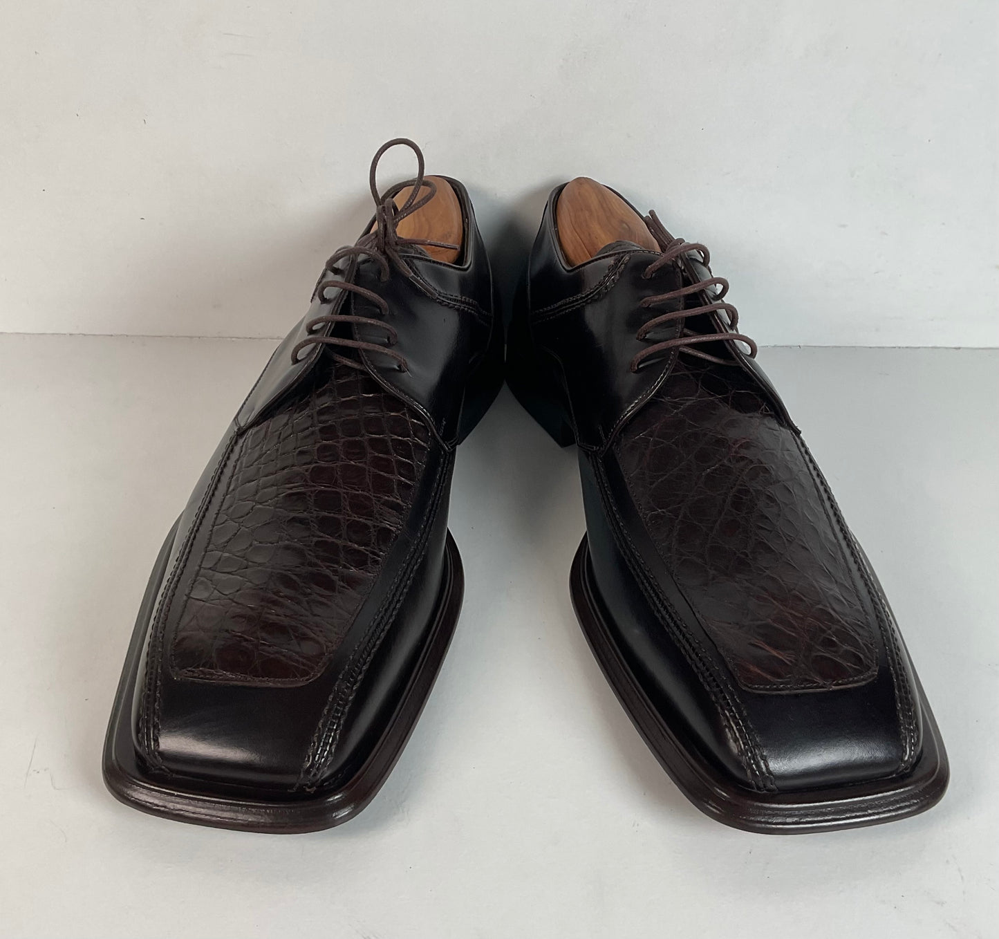 Mezlan Genuine Crocodile Derby Shoes 12 M Exotic