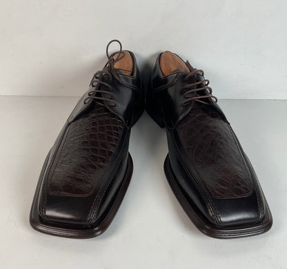 Mezlan Genuine Crocodile Derby Shoes 12 M Exotic