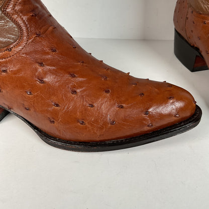 Vintage Bull Rider Full Ostrich Quill Cowboy Boots | Exotic | Men’s 9.5 EE