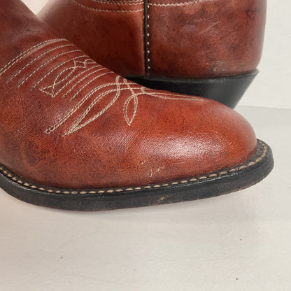Vintage Tony Lama Cowboy Boots | Chocolate Cow | Men’s 7.5 C | Women’s 8.5