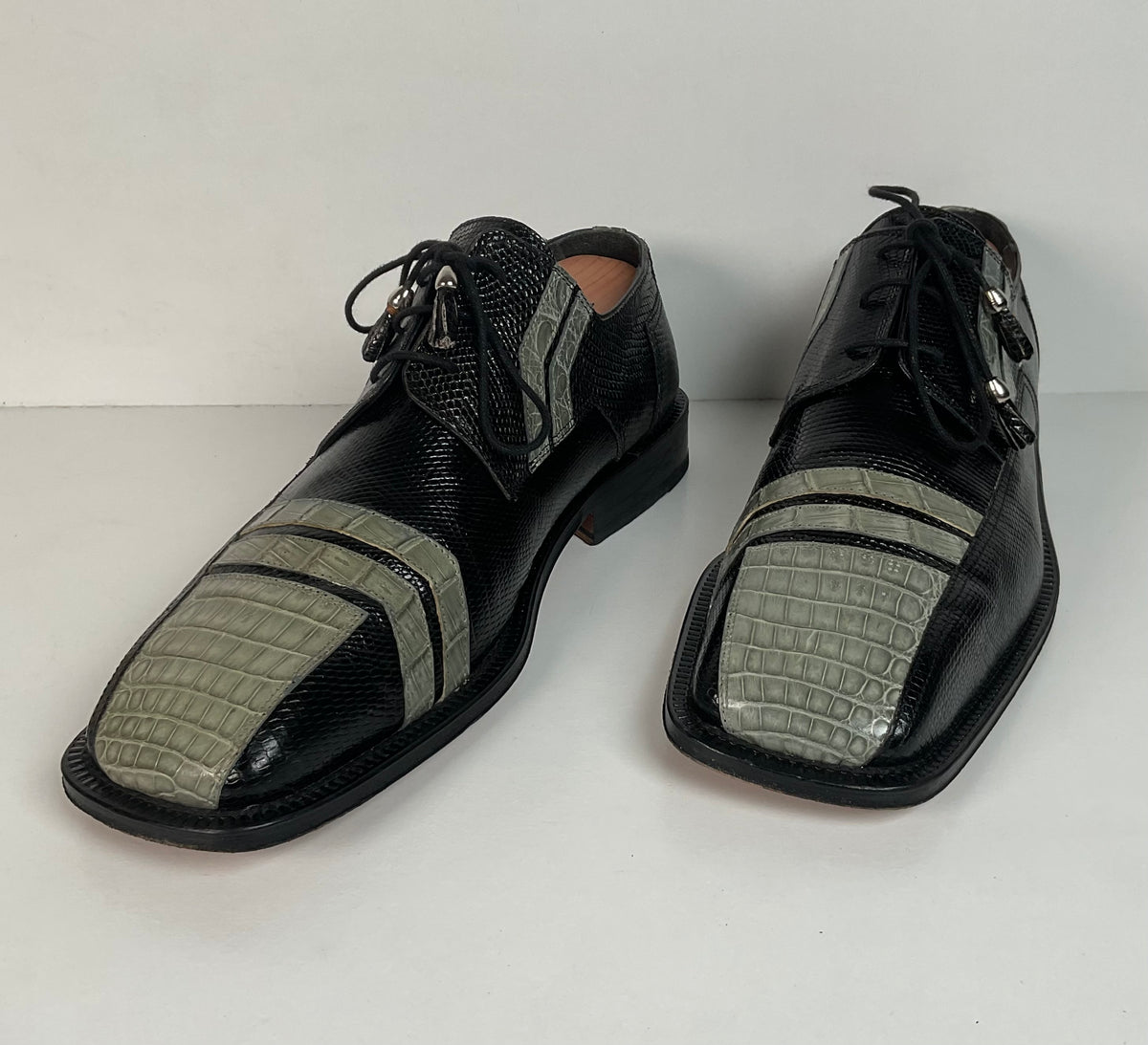 David Eden Caiman Derby Shoes | Teju Lizard Split | Exotic | Men’s 10.5
