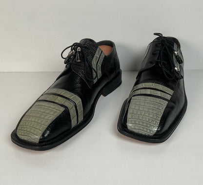 David Eden Caiman Derby Shoes | Teju Lizard Split | Exotic | Men’s 10.5