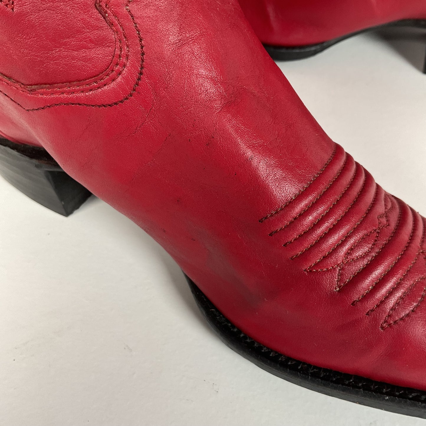 Vintage Sanders Cowgirl Boots | Ruby Red | Women’s 6.5 B