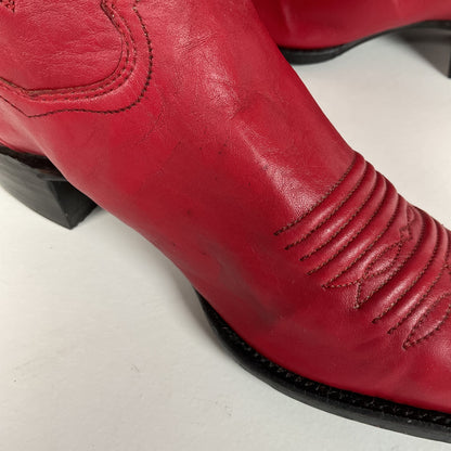 Vintage Sanders Cowgirl Boots | Ruby Red | Women’s 6.5 B