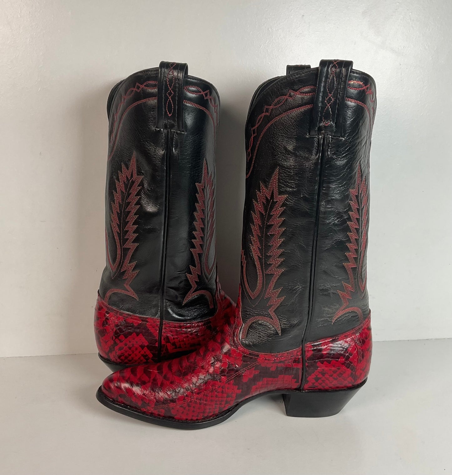 Tony Lama Women’s Viper Snakeskin Cowgirl Boots 9 M Back Cut