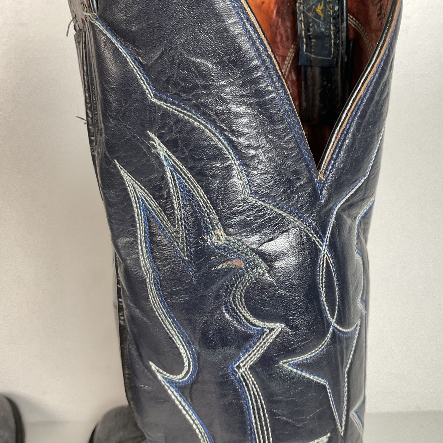 Vintage Sanders Cowboy Boots | Exotic Shark Skin | Extra Narrow | Men’s 11.5 A