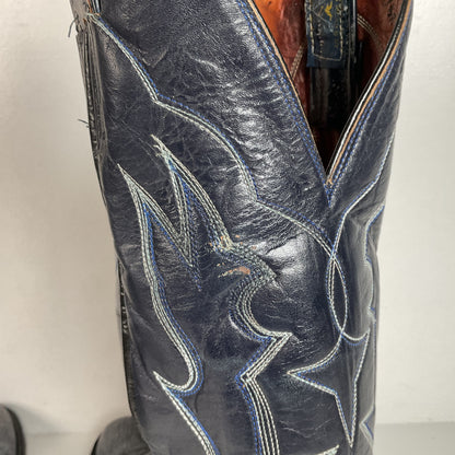 Vintage Sanders Cowboy Boots | Exotic Shark Skin | Extra Narrow | Men’s 11.5 A
