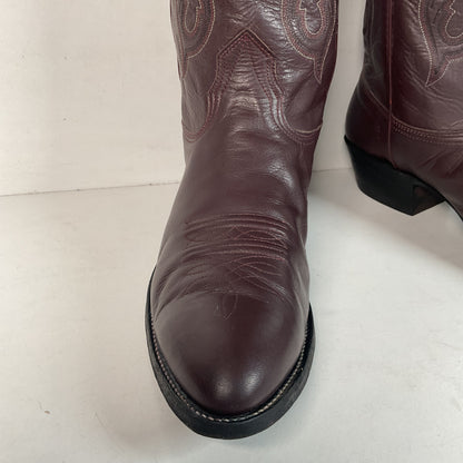 Vintage Nocona Burgundy Boar Cowboy Boots 10.5 D USA Made Wild Pig Skin