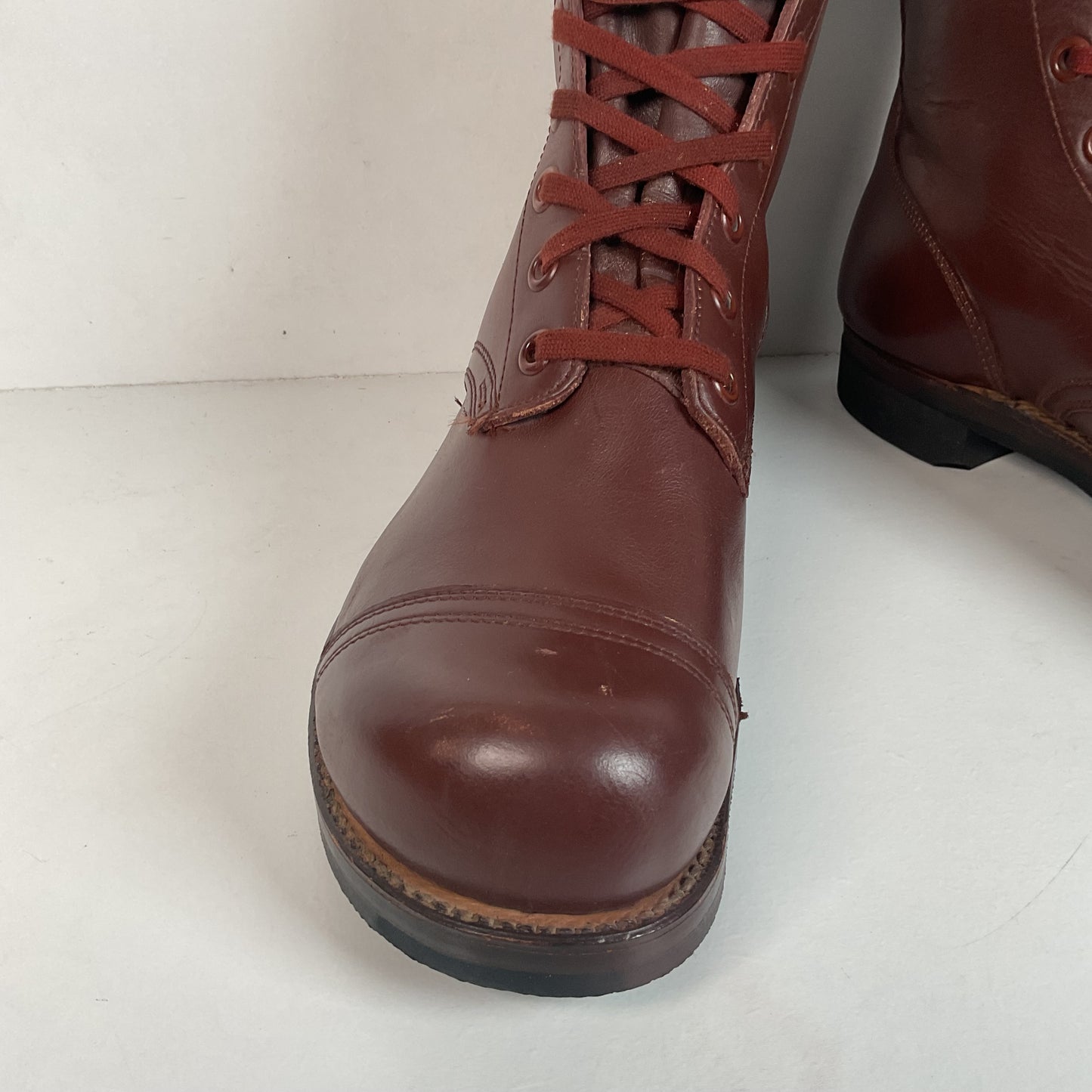 Vintage Vietnam War Brown Jump Boots 11 N (Narrow) Cap Toe Paratrooper